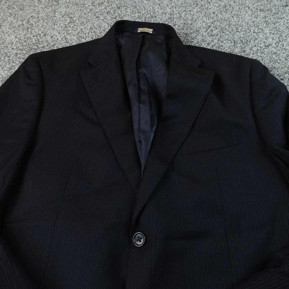 Banana Republic Blazer‎ Mens 44L Blue Pinstripe Wool Sport Coat Suit Jacket Top